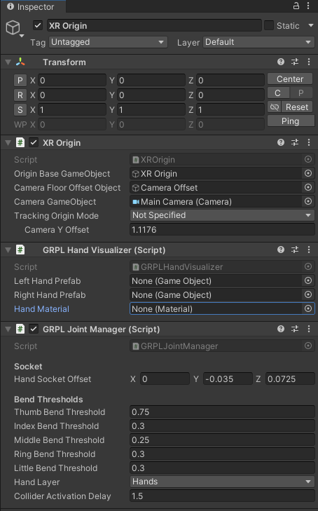 An image showing these components on the XR Origin